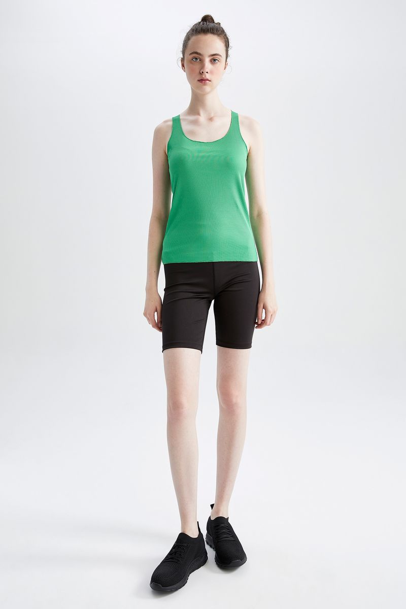 Woman Slim Fit Knitted Athlete-Green