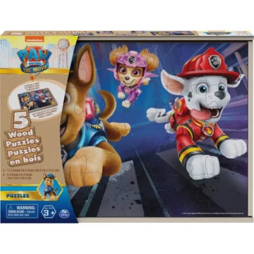 Nickelodeon Paw Patrol The Movie 5 Wooden Puzzle Set