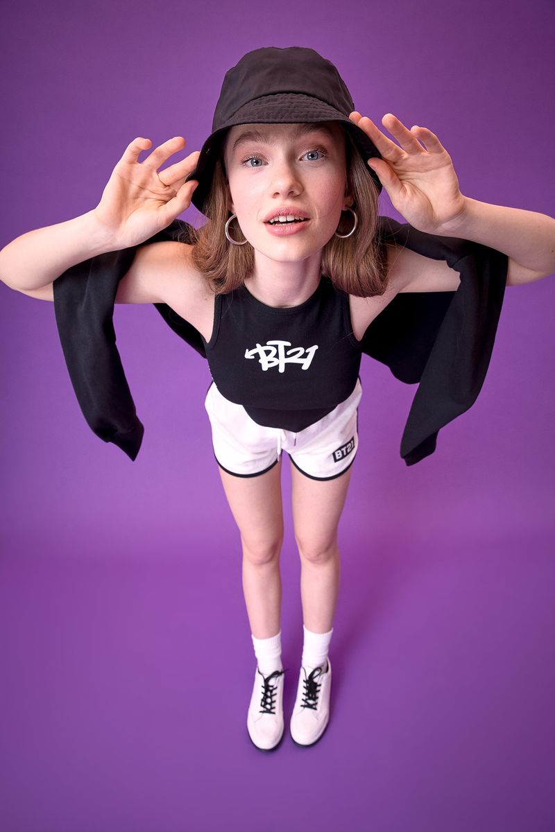 Woman Fitted Halter Collar Knitted Athlete-Black