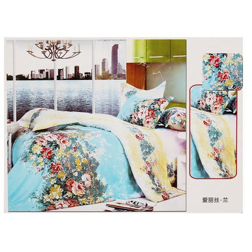 Blue Flower Single N Double Queen King Size Bed Set Pillowca