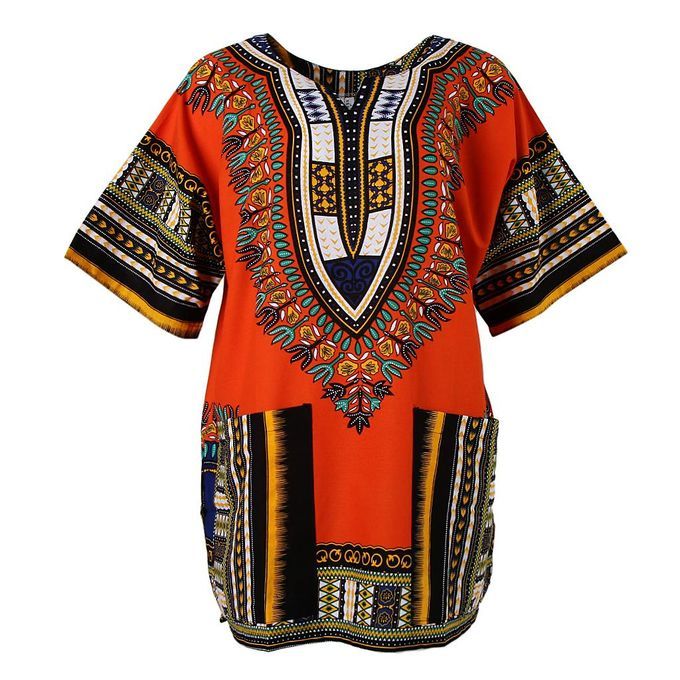 4x African Print Dress Cotton Dashiki Shirt Clothing Hippie Tshirt For