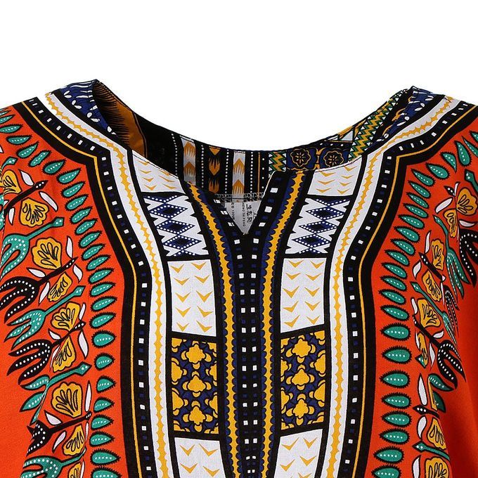 4x African Print Dress Cotton Dashiki Shirt Clothing Hippie Tshirt For