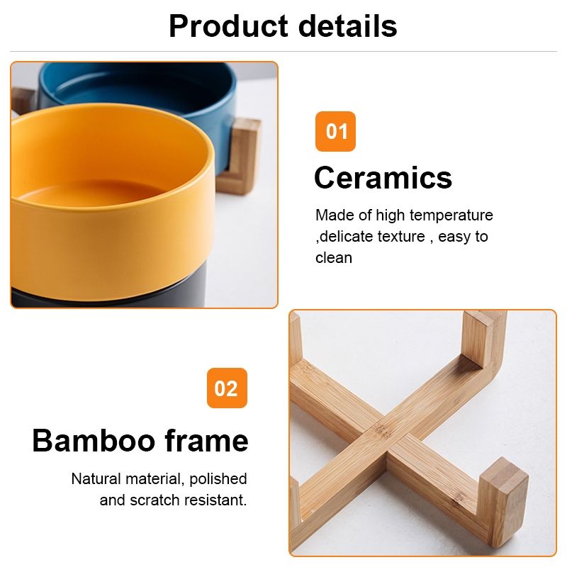 Pet Food Bowl 13cm/400ml Pet Ceramic Bowl, Style:2 PCS Bowls