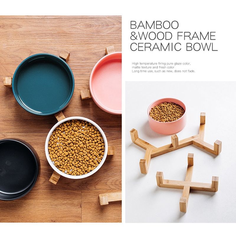 Pet Food Bowl 13cm/400ml Pet Ceramic Bowl, Style:2 PCS Bowls