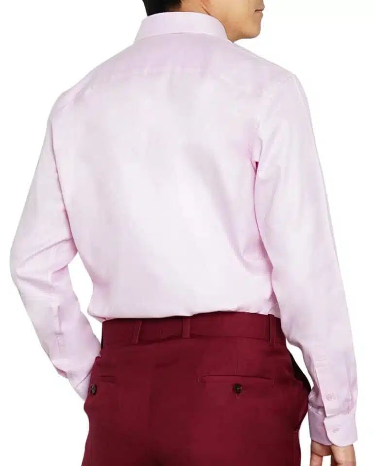 Men‘s Shirt Fashion Formal Long Sleeve Business-Pink