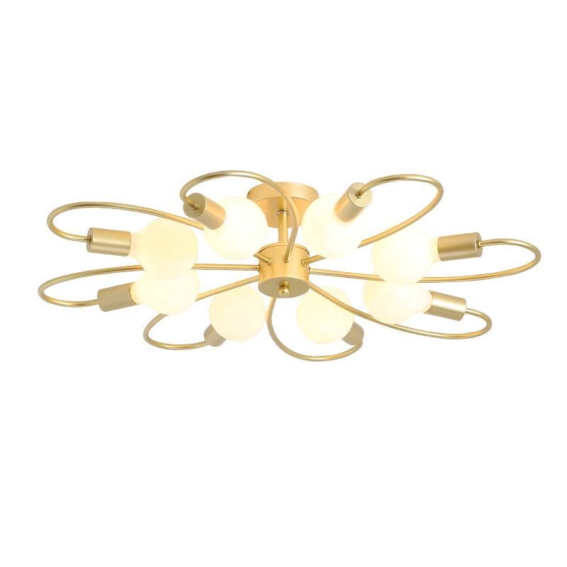 Nordic ceiling lamp led living room bedroom lamp modern minimalist room net red creative entry porch staircase lamps 6 black plus gold without light source