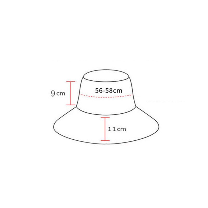 Large Brimmed Women Bucket Hats Double-sided Girl Sun Caps