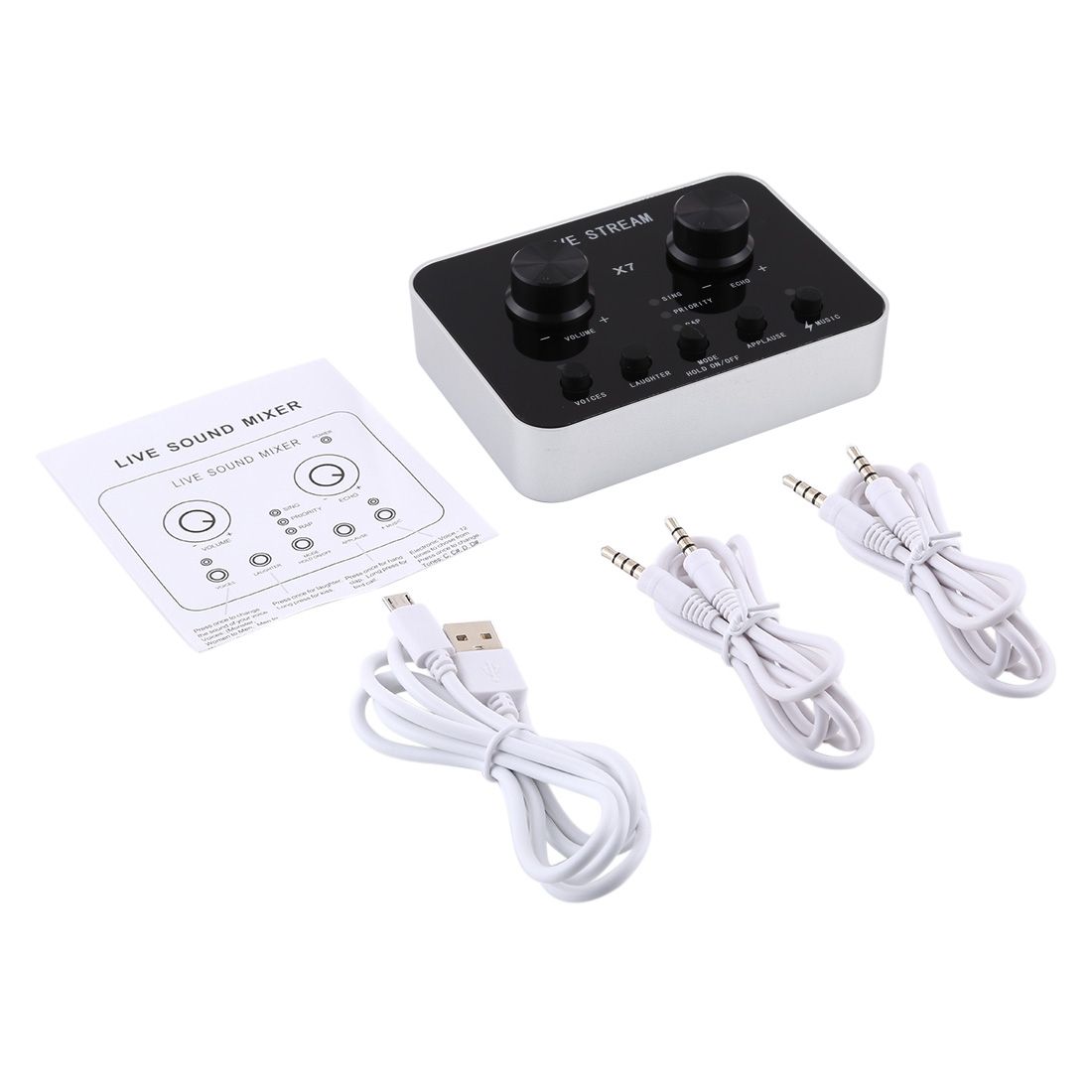 X7 Live Broadcast Audio USB Headset Microphone Webcast Entertainment Streamer Sound Card
