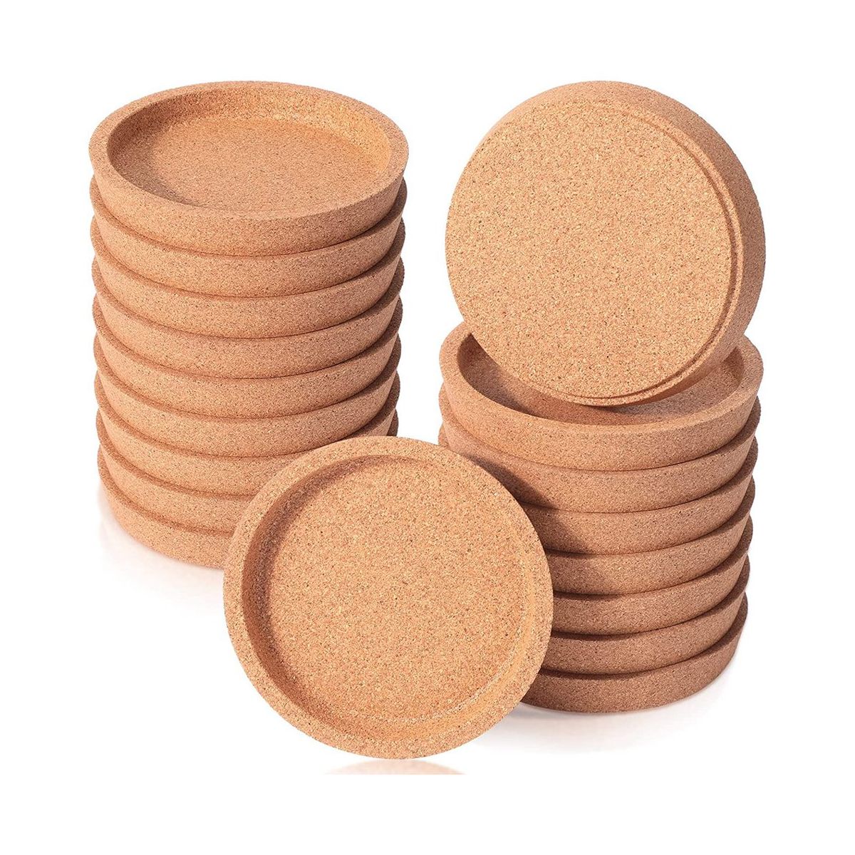 18 Cork Coasters Bulk 4 Inch Round Lip Cup Holder Leak Proof Cork Coasters for Drinks Reusable Absorbent Cup Coaster
