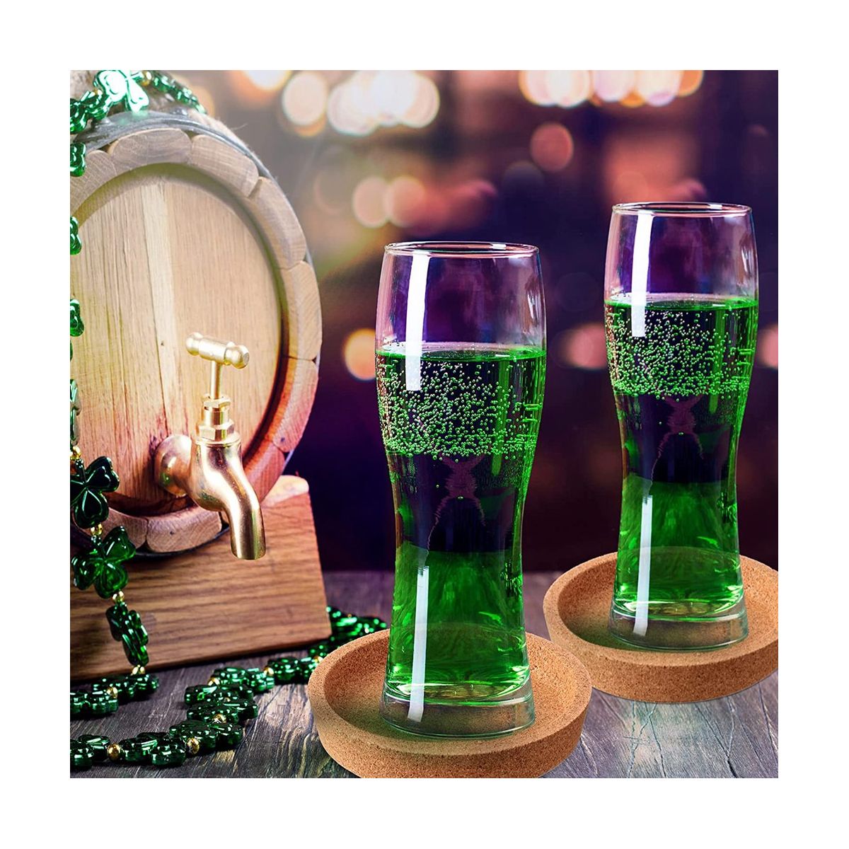18 Cork Coasters Bulk 4 Inch Round Lip Cup Holder Leak Proof Cork Coasters for Drinks Reusable Absorbent Cup Coaster