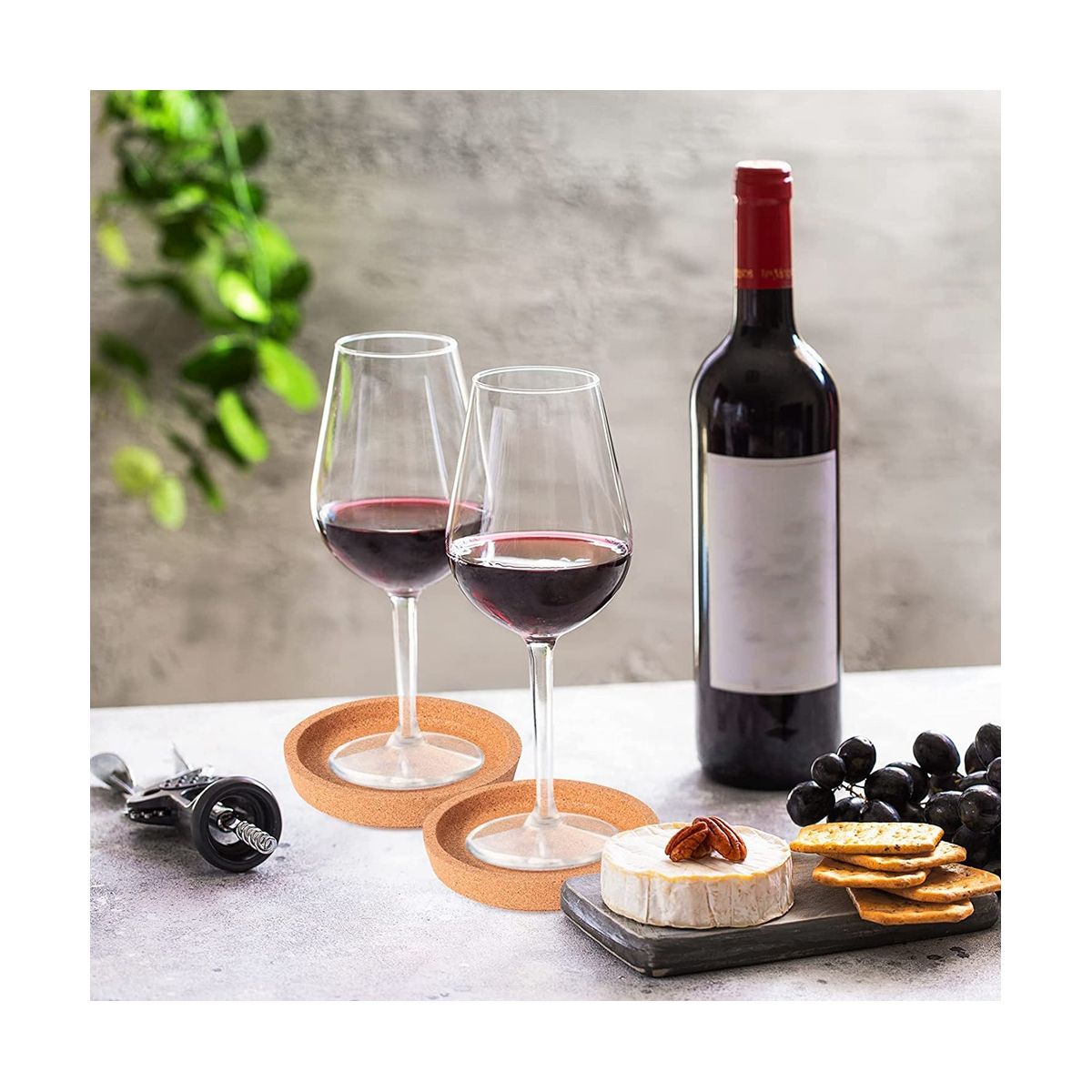 18 Cork Coasters Bulk 4 Inch Round Lip Cup Holder Leak Proof Cork Coasters for Drinks Reusable Absorbent Cup Coaster