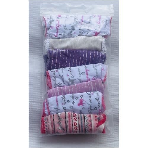 7 Pack Colored Girls Briefs- A