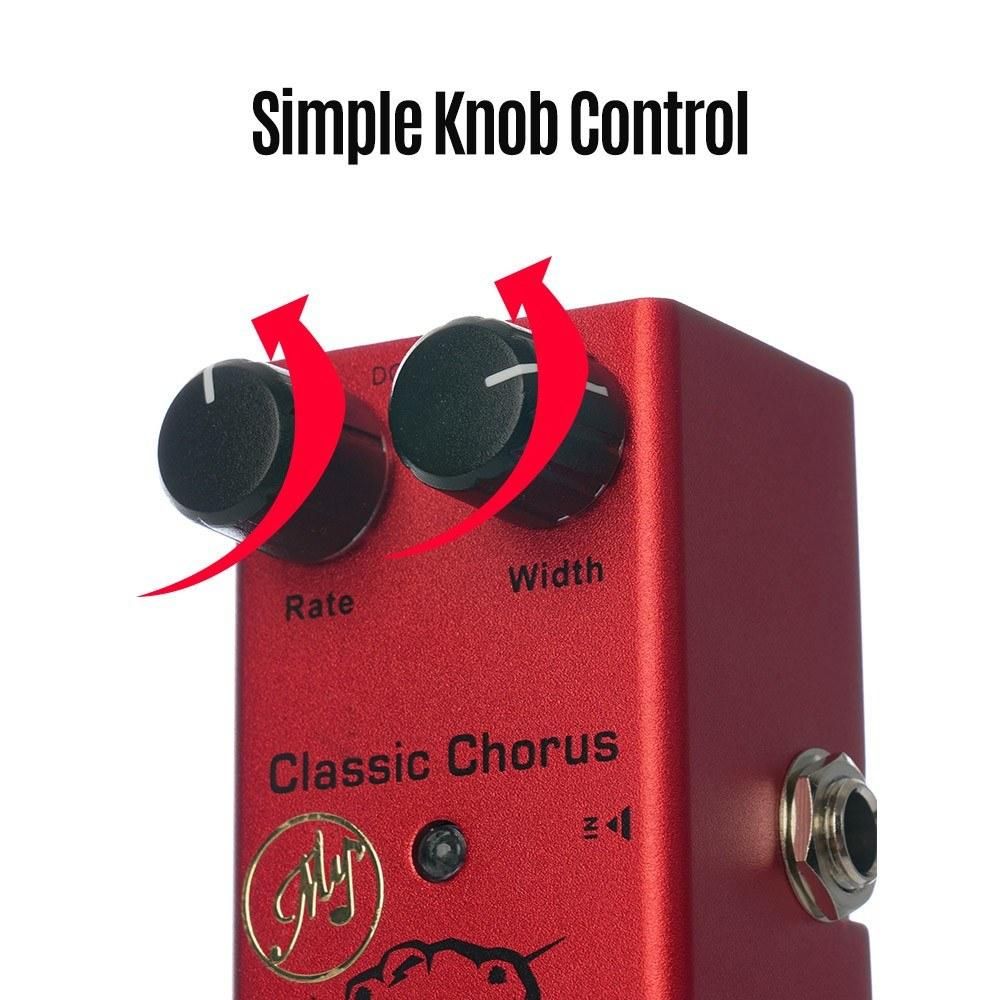 Classic Chorus Effect Pedal for Electric Guitars with True Bypass Portable Mini Single Guitar Pedal DC 9V Red