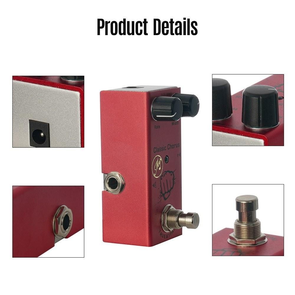 Classic Chorus Effect Pedal for Electric Guitars with True Bypass Portable Mini Single Guitar Pedal DC 9V Red