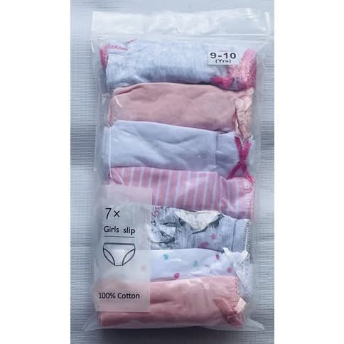 7 Pack Colored Girls Briefs- D