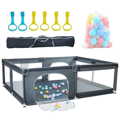 ANPEAC Playpen For Babies With Ocean Balls & Pull Rings