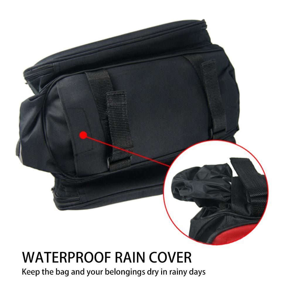 Bicycle Rear Seat Bag Expandable MTB Bike Rack Bag Cycling Luggage Carrier Trunk Bag with Rain Cover