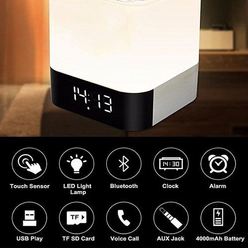 Hot SellDY28 MUSKY Wireless Bluetooth Speaker With Touchable LED Table Lamp Alarm Clock HT-S