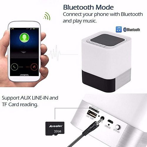 Hot SellDY28 MUSKY Wireless Bluetooth Speaker With Touchable LED Table Lamp Alarm Clock HT-S