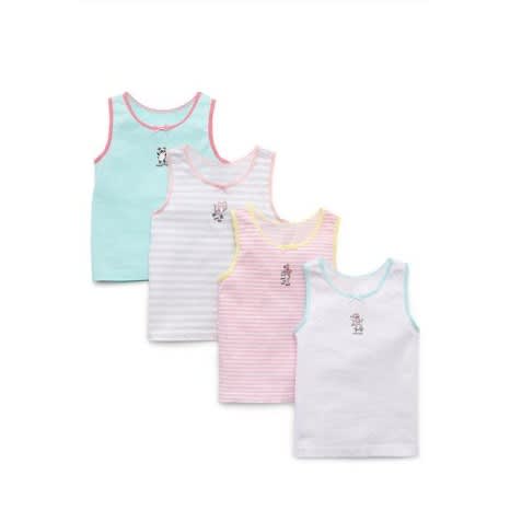 Girls Cotton Vests- Pack Of 4