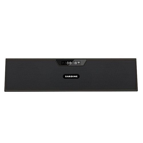 Portable Super Bass Hi-fi Bluetooth Hands-free Stereo Speaker Music Player With MIC Alarm Clock FM Radio TF Card Slot USB 3.5mm AUX-IN For IPhone IPad IPod Cellphones PC MP3 (Black+red) HT-S