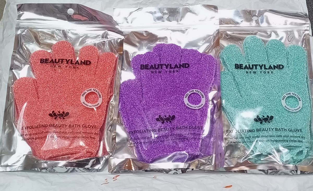 Exfoliating Beauty Bath Gloves -3pcs