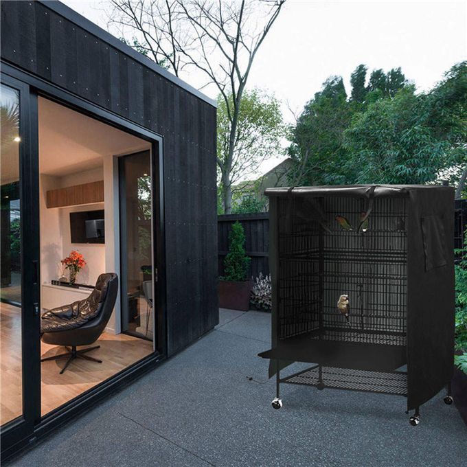Large Bird Cage Cover Outdoor Protector Sleep Helper For Pet Black