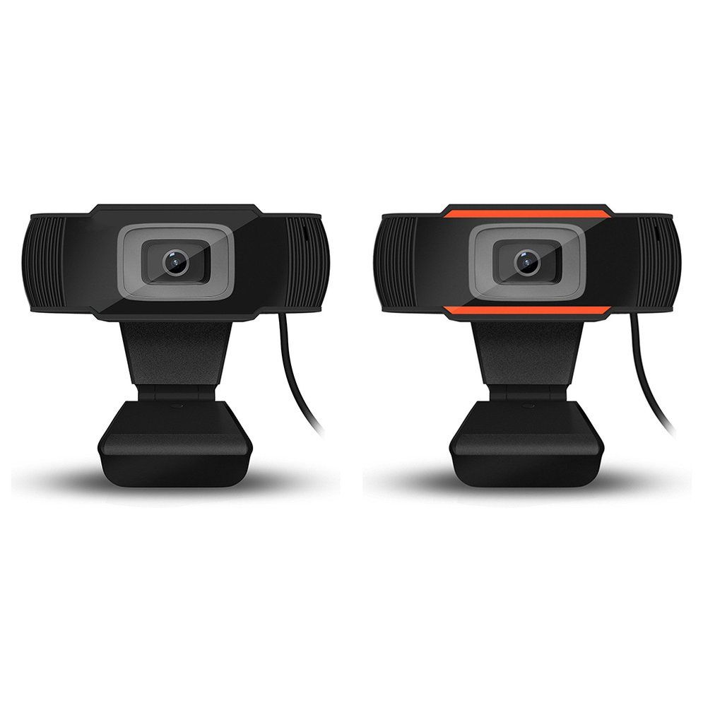 Rotatable Camera HD Webcam 720P USB Camera Video Recording Web Camera With Microphone For PC Computer Black+orange