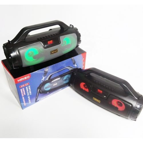 Km-s3 Super Bass BT Wireless Portable Speaker, RADIO, MEMORY CARD,USB, BLUETOOTH, AUX, LUX LED LIGHT, MICROPHONE AND LOTS MORE