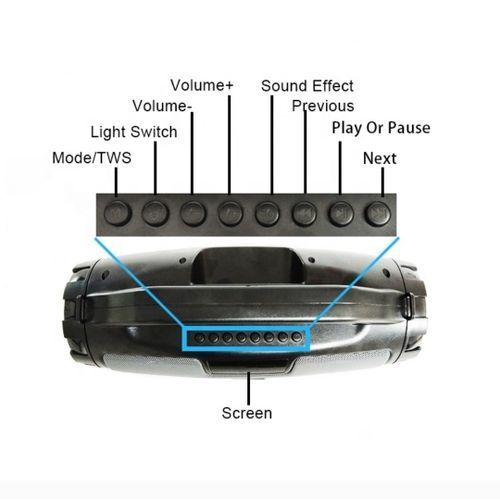 Km-s3 Super Bass BT Wireless Portable Speaker, RADIO, MEMORY CARD,USB, BLUETOOTH, AUX, LUX LED LIGHT, MICROPHONE AND LOTS MORE