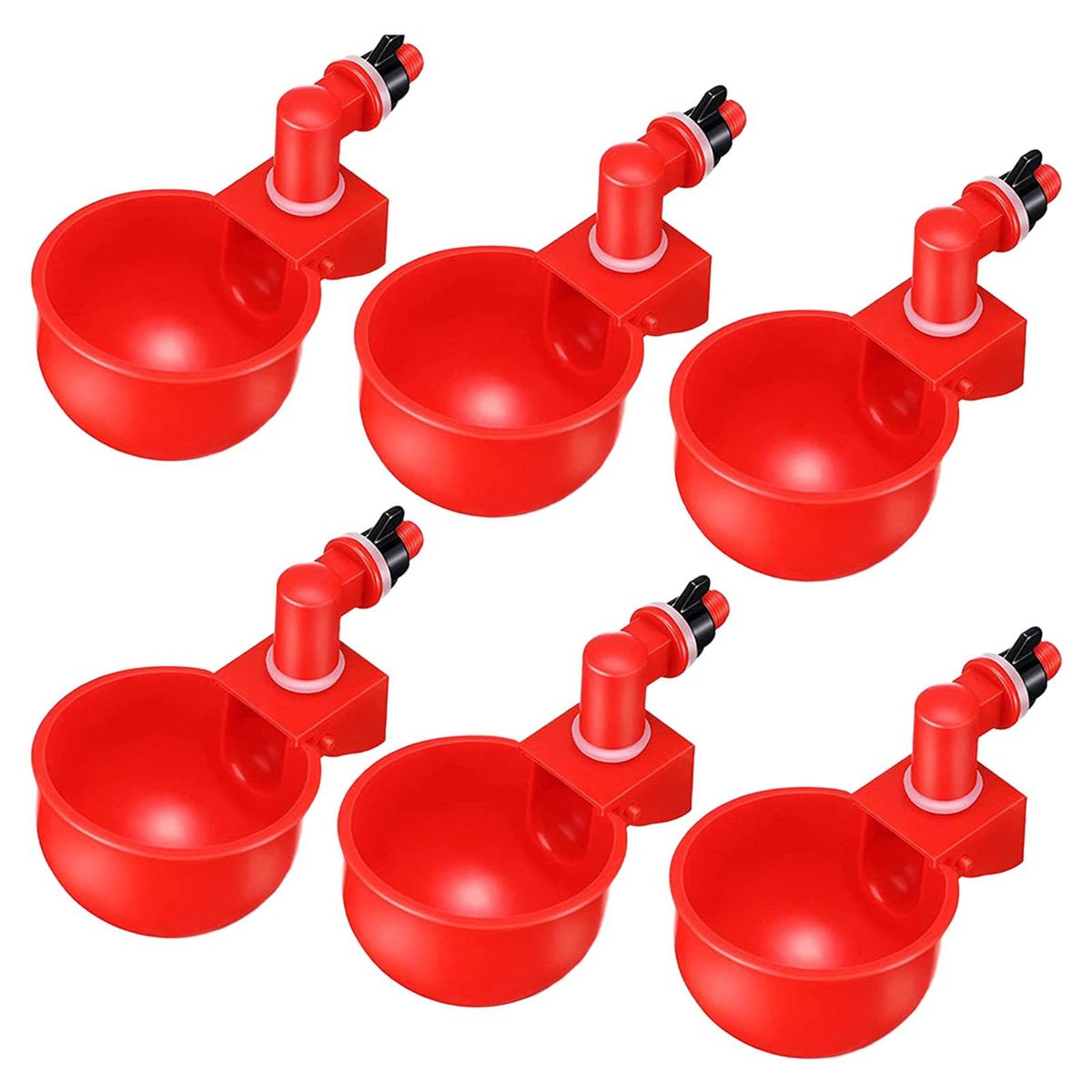 6Pcs Automatic Chicken Drinkers Waterers Cups For Pigeon Chicks Red