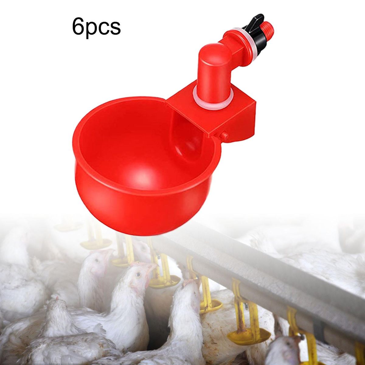 6Pcs Automatic Chicken Drinkers Waterers Cups For Pigeon Chicks Red