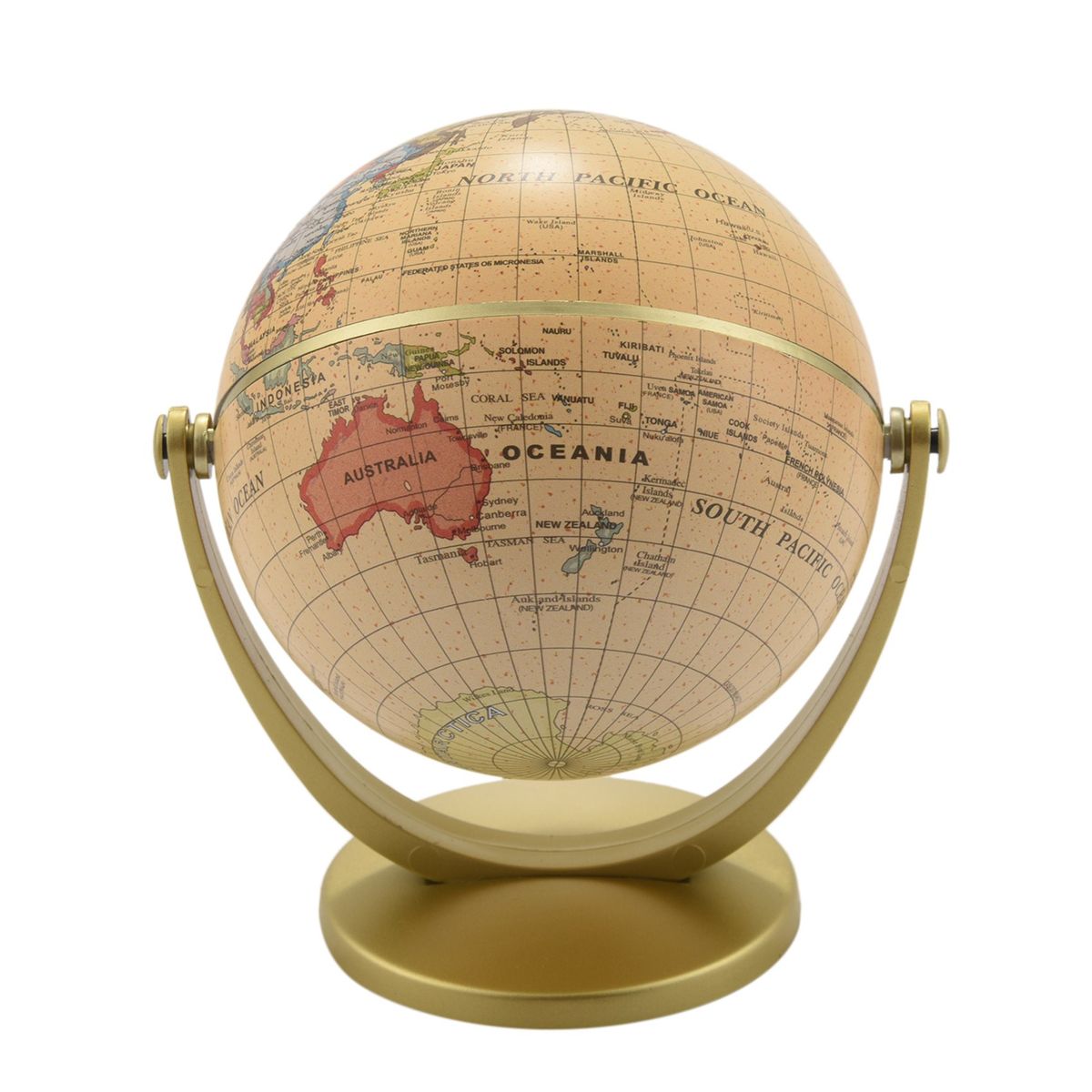 Retro Rotating World Globe Geography Educational Learning