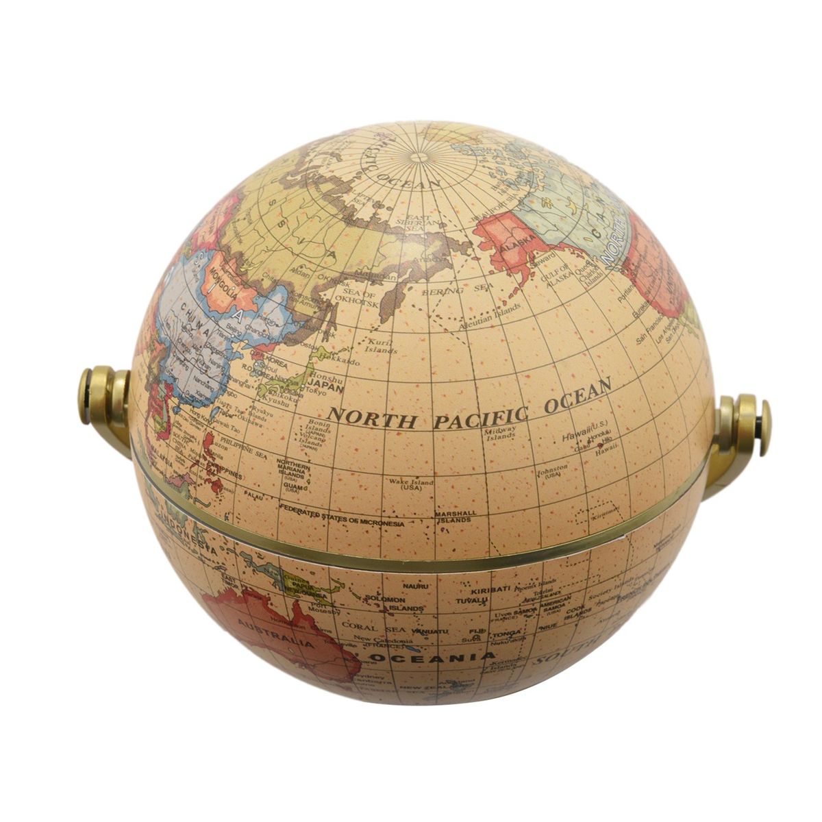 Retro Rotating World Globe Geography Educational Learning