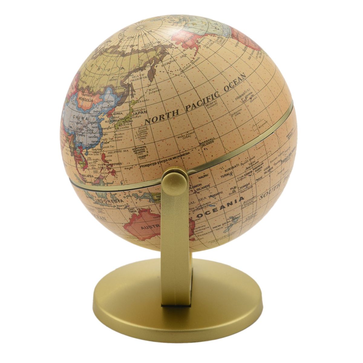 Retro Rotating World Globe Geography Educational Learning