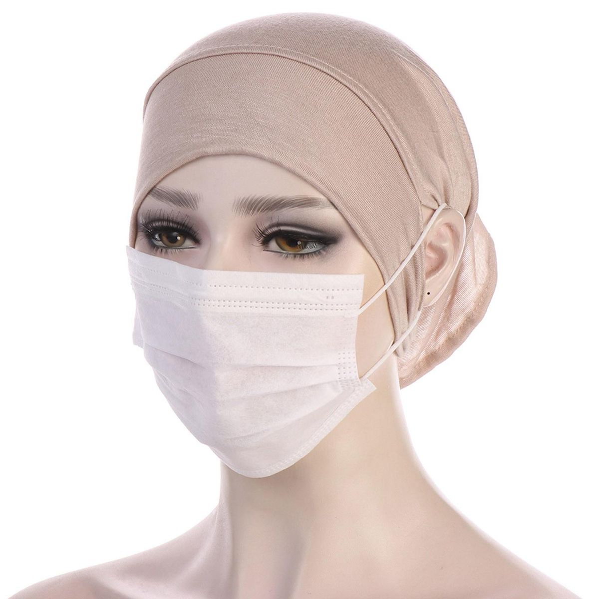 Muslim Hijab Undercap With Ear Hole Underscarf Inner Cap Hijabs Bonnet Caps Turban Under Cap With Ear Cut Outs For Plane Hat
