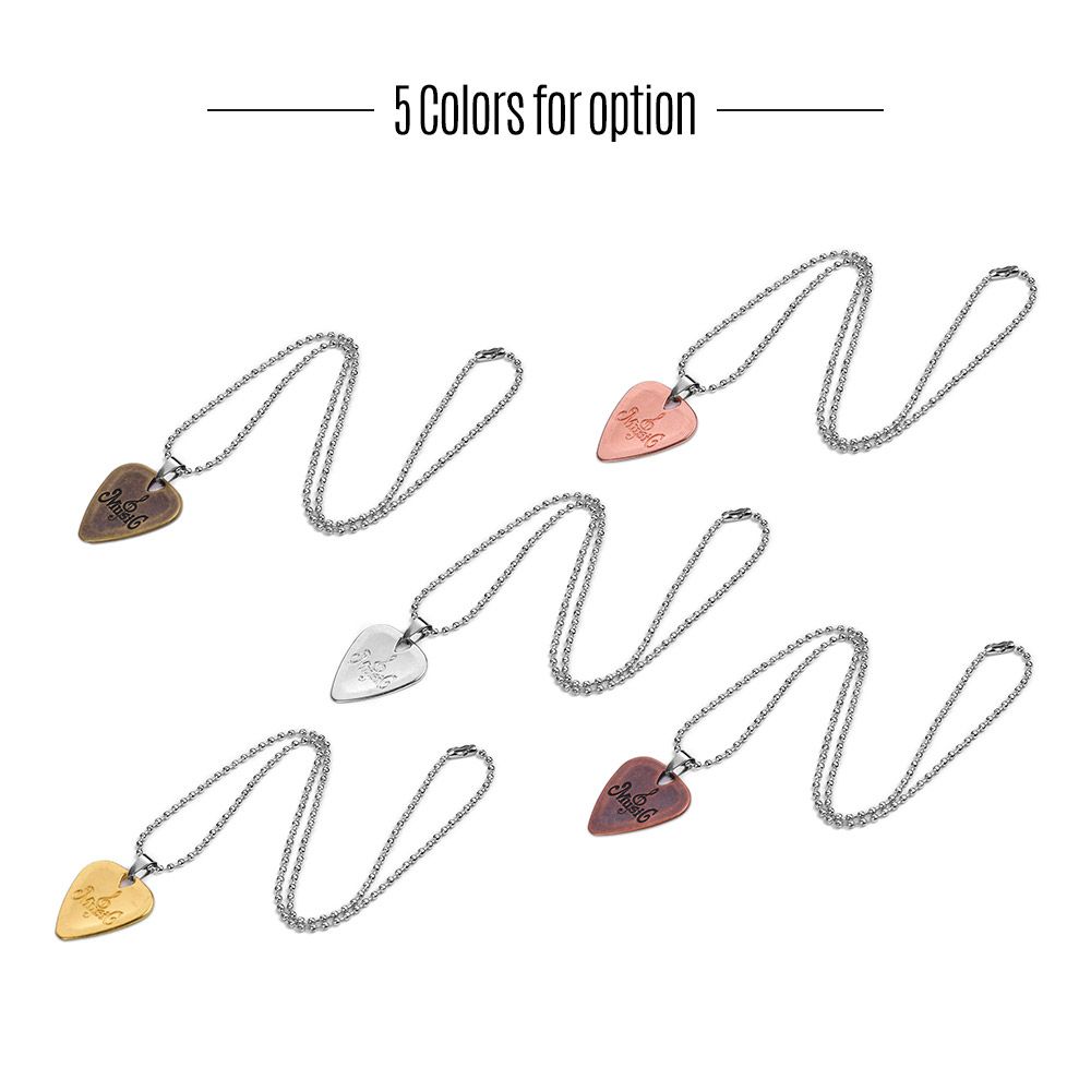 Metal Guitar Pick Necklace Zinc Alloy 1.2mm Thickness With
