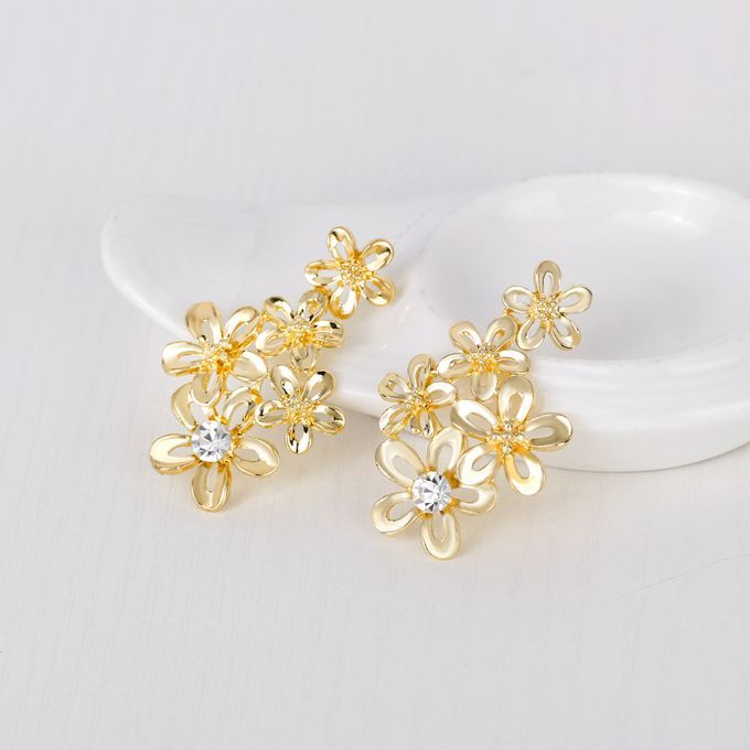 Women Earring & Necklace Jewelry Set-Gold