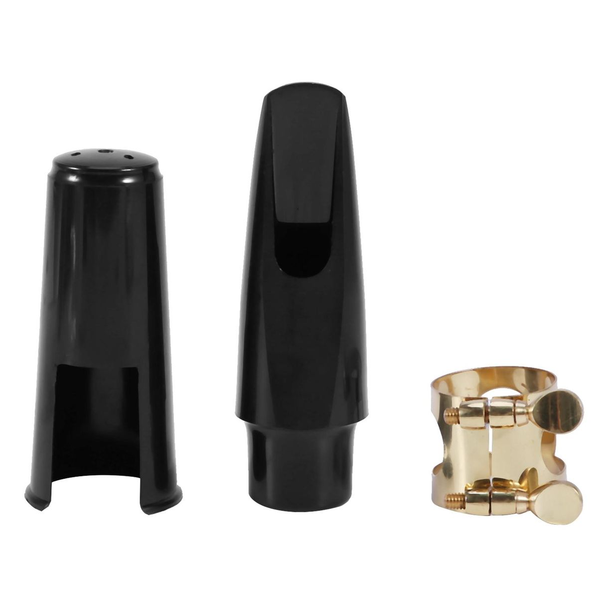 Alto Sax Saxophone Mouthpiece Plastic with Cap Metal Buckle Reed Mouthpiece Patches Pads Cushions