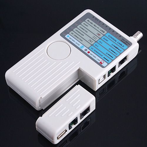 4-in-1 Remote USB BNC LAN Network Phone Cable Tester Meter