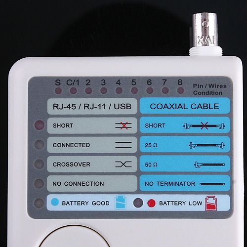 4-in-1 Remote USB BNC LAN Network Phone Cable Tester Meter