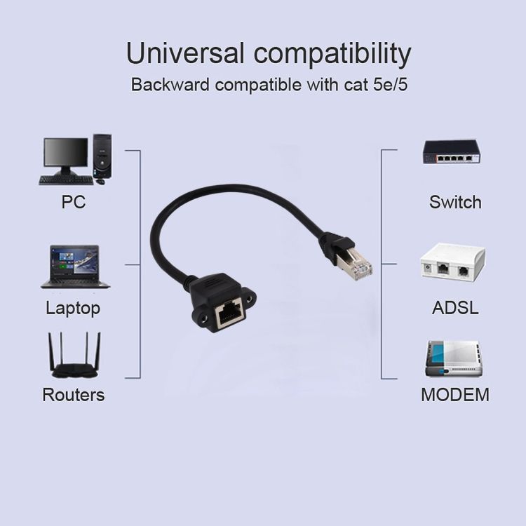 0.6m RJ45 Female To Male CATE5 Network Cable