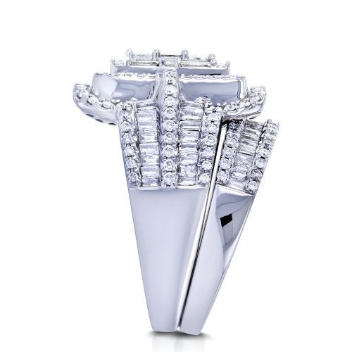 Charm Female White Crystal Stone Ring Set Luxury Big Silver Color Wedding Rings For Women Vintage Bridal Square Engagement Ring