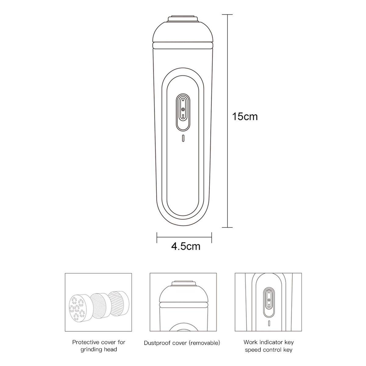 Electric Foot Grinder Foot Calluses Dead Skin Remover Automatic Pedicure Tool with 3 Alloy Grinding Heads Type-C Rechargeable