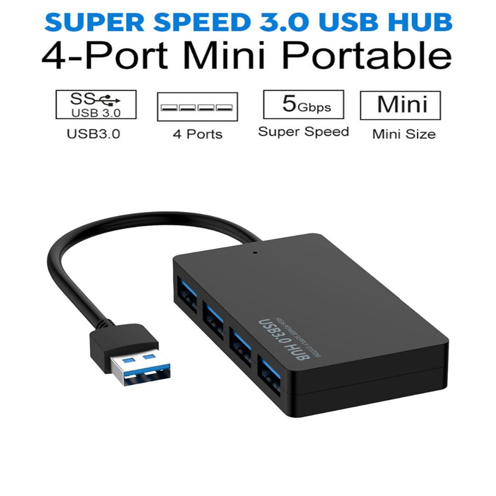 5Gbps High-Speed USB 3.0 Hub 4 Ports USB Splitter Adapter