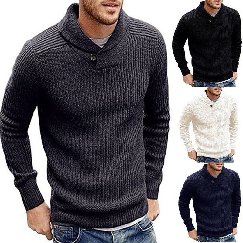 2022 New Men's Casual Men's Sweater Pullover Long Sleeve