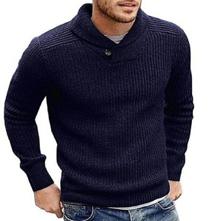 2022 New Men's Casual Men's Sweater Pullover Long Sleeve