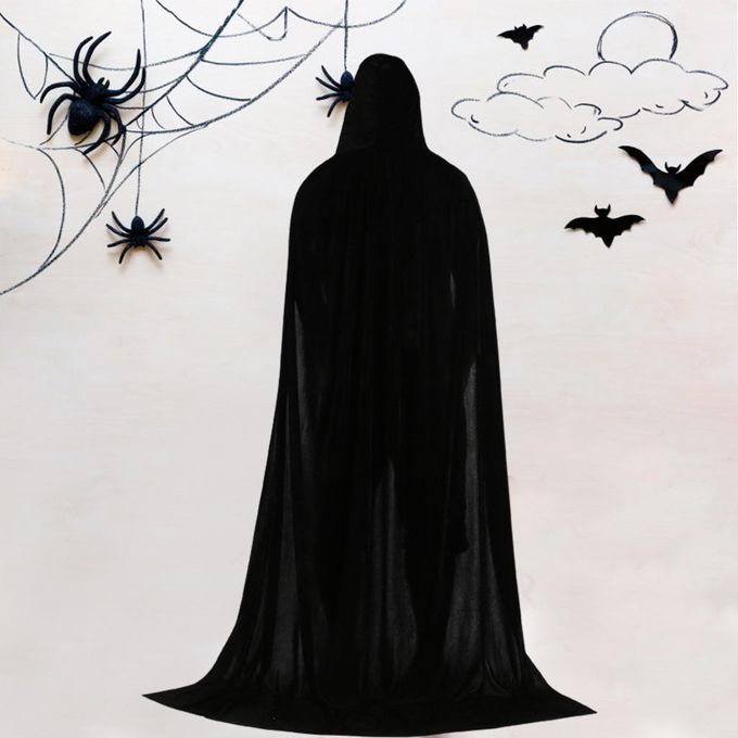 Halloween Vampire Cape Devil Cloak Unisex Adults Fancy 170cm Black