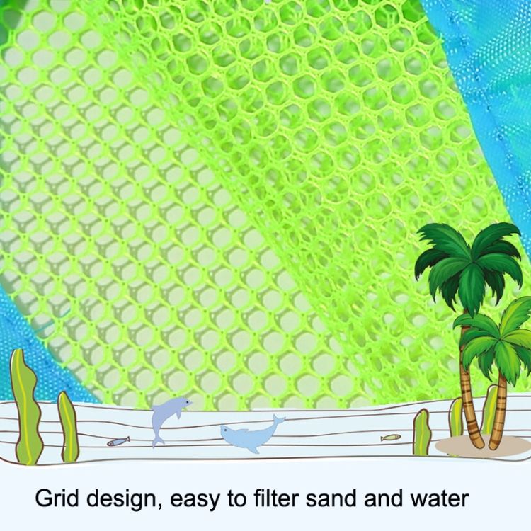 Outdoor Children Beach Toy Shell Storage Bag Blue + Green
