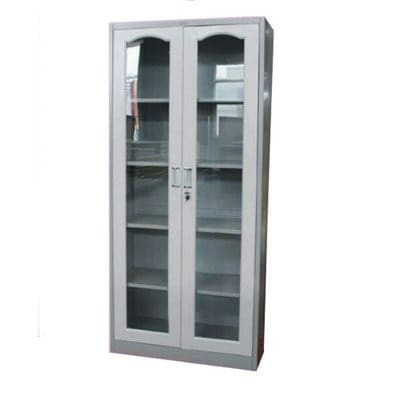 Office Double Glass Door & Shelve Cupboard